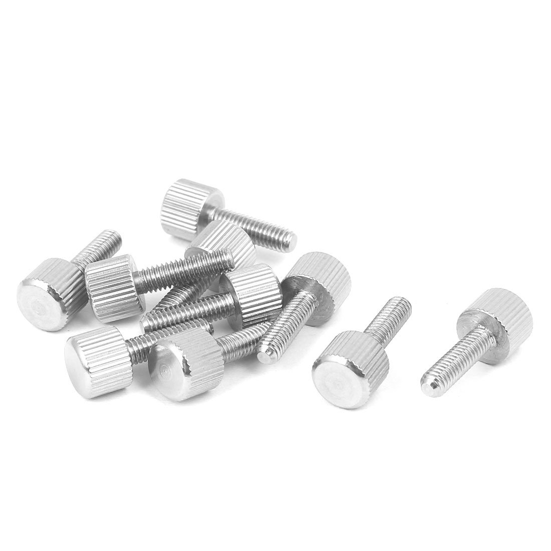 Sourcingmap Computer PC Case M4 x 14mm Stainless Steel Flat Head Knurled Thumb Screw 10pcs