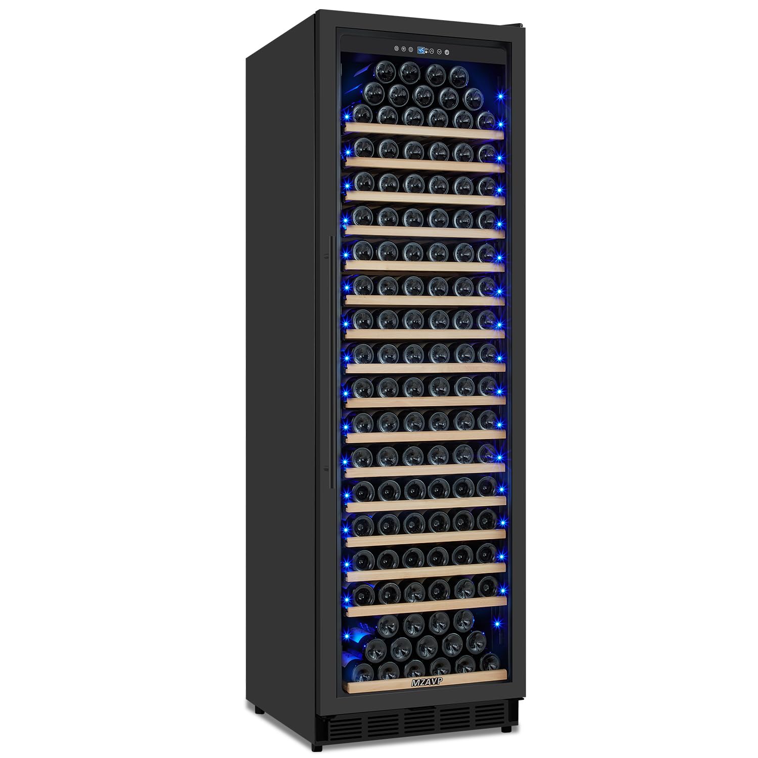 Photo 1 of MZAVP Large Wine Fridge, 200 Bottles Wine Fridge with Fast Cooling and Intelligent Temperature Memory, Wine Cooler Refrigerator Freestanding or Built-in, Tall Wine Refrigerator with Glass Door, Black