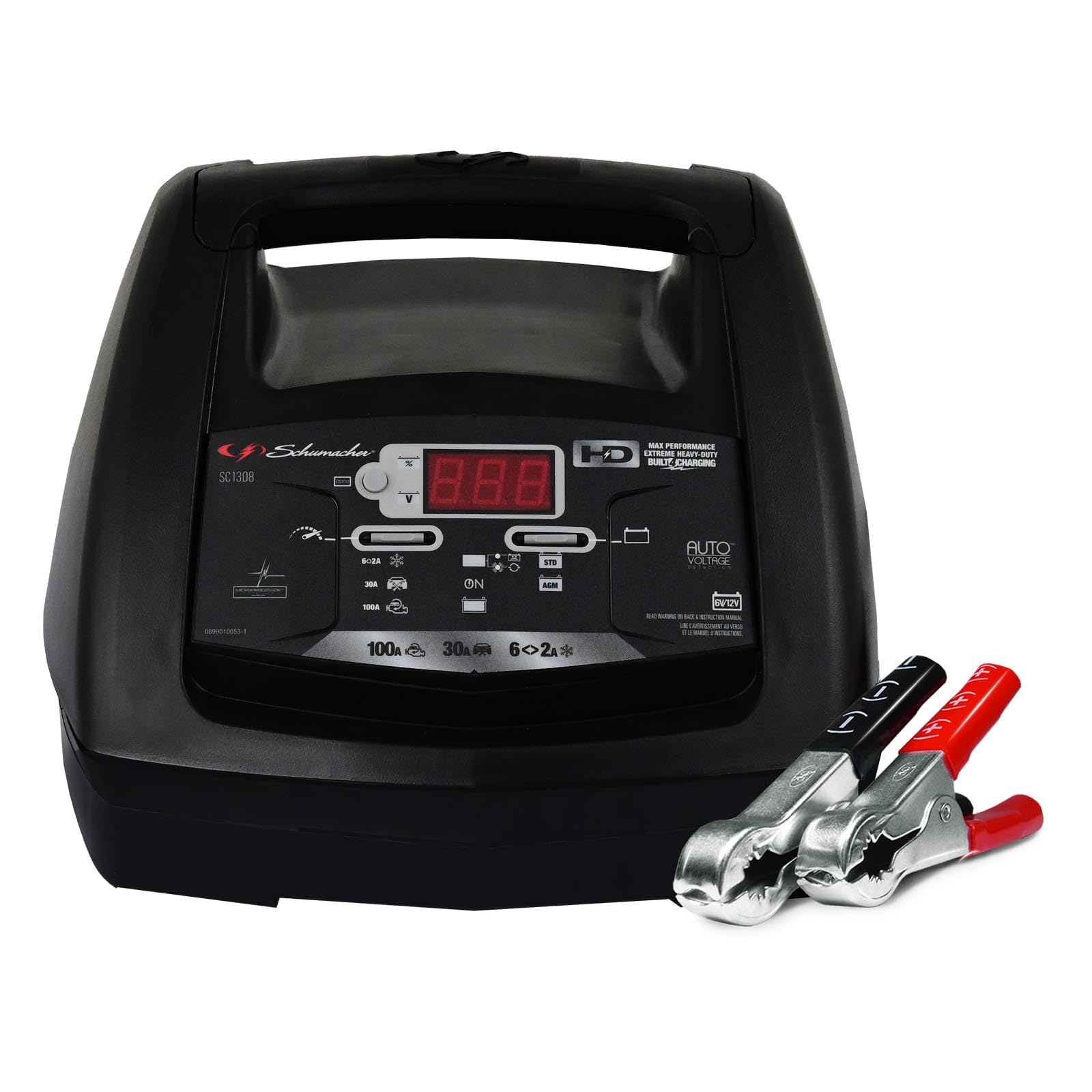 Photo 1 of Schumacher Electric Fully Automatic Battery Charger Engine Starter, 6-in-1, SC1308 - 100 Cranking Amps, 6-Volt, 12-Volt, for Motorcycle, Power Sport, Lawn Tractor, Car, SUV, Truck & Marine Batteries