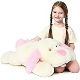 MorisMos Giant Dog Stuffed Animals, 31inch Large Stuffed Dog Plush Soft Big Puppy Pillow Gifts for Kids, Teens, Girls, Pink