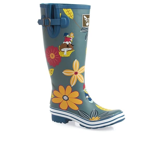Evercreatures Ladies Dahlia Funky Rubber Wellies Garden Pattern - Various Sizes