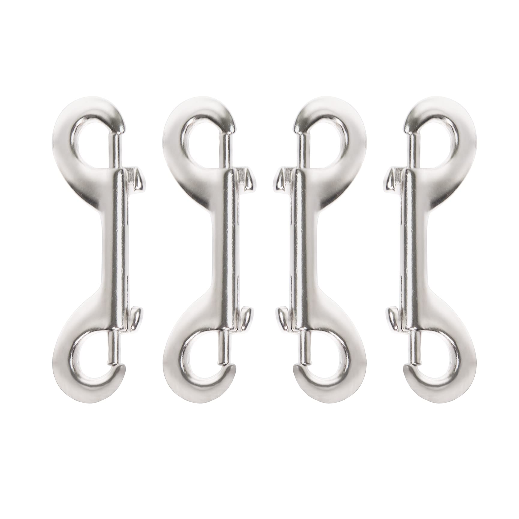 Qaziuy 4Pack Double Ended Bolt Snaps Hook,Stainless Steel Double Ended Clips Trigger Chain Clips Multipurpose Hardware Buckle for Diving Pet Chains Camping