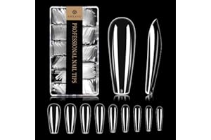SAVILAND Gel X Nail Tips – Full Cover Nail Tips 500Pcs Coffin Nail Tips for Acrylic Nails Professional | Dipping Powder | Poly Nail Gel | Gel Nail Polish No Need to File Nail Art DIY Salon