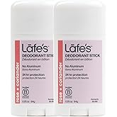 Lafe's Natural Deodorant | 2.25oz Aluminum Free Natural Deodorant Stick for Women & Men | Paraben Free & Baking Soda Free with 24-Hour Protection (Rose & Coriander, 2.25 Ounce (2-Pack))