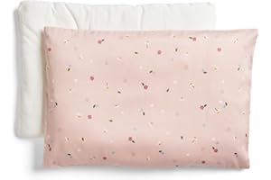 ergoPouch Organic Toddler Pillow and Cover – Low-Profile 1" Design for Proper Neck Alignment, Soft & Durable GOTS-Certified Cotton, Machine Washable, Breathable & Gentle on Skin (Daisies)