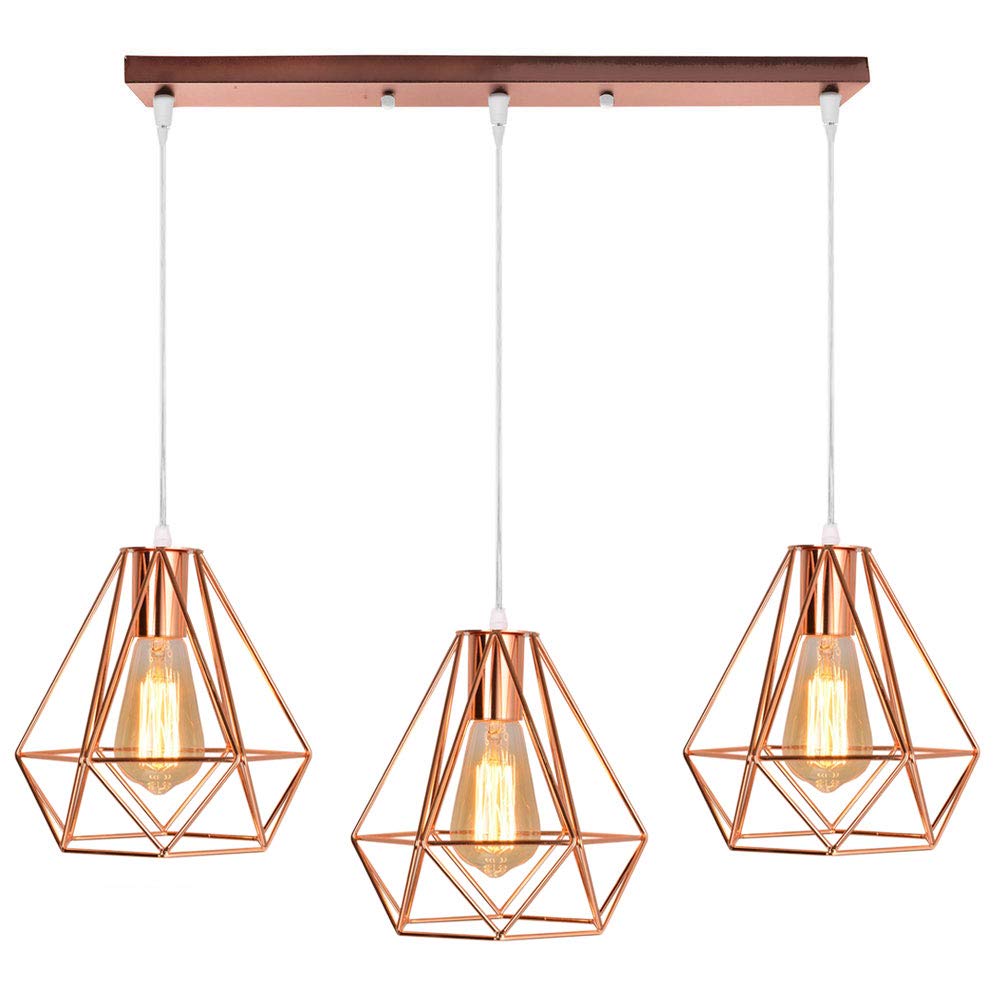 Metall Hängeleuchte Lampenschirme 3 Köpfe Leuchte Kronleuchter