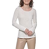 DKNY Womens Long Sleeve Layering Crewneck Sportswear Top