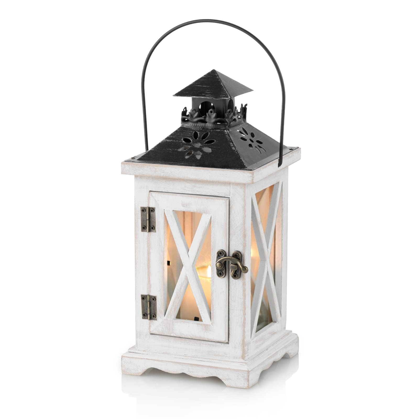 Sziqiqi Wooden Lantern Candle Holder Vintage Decorative Candle Lanterns for Rustic Wedding Table Centerpiece Lantern Farmhouse Home Decor Indoor and Outdoor Lantern Decor 28cm