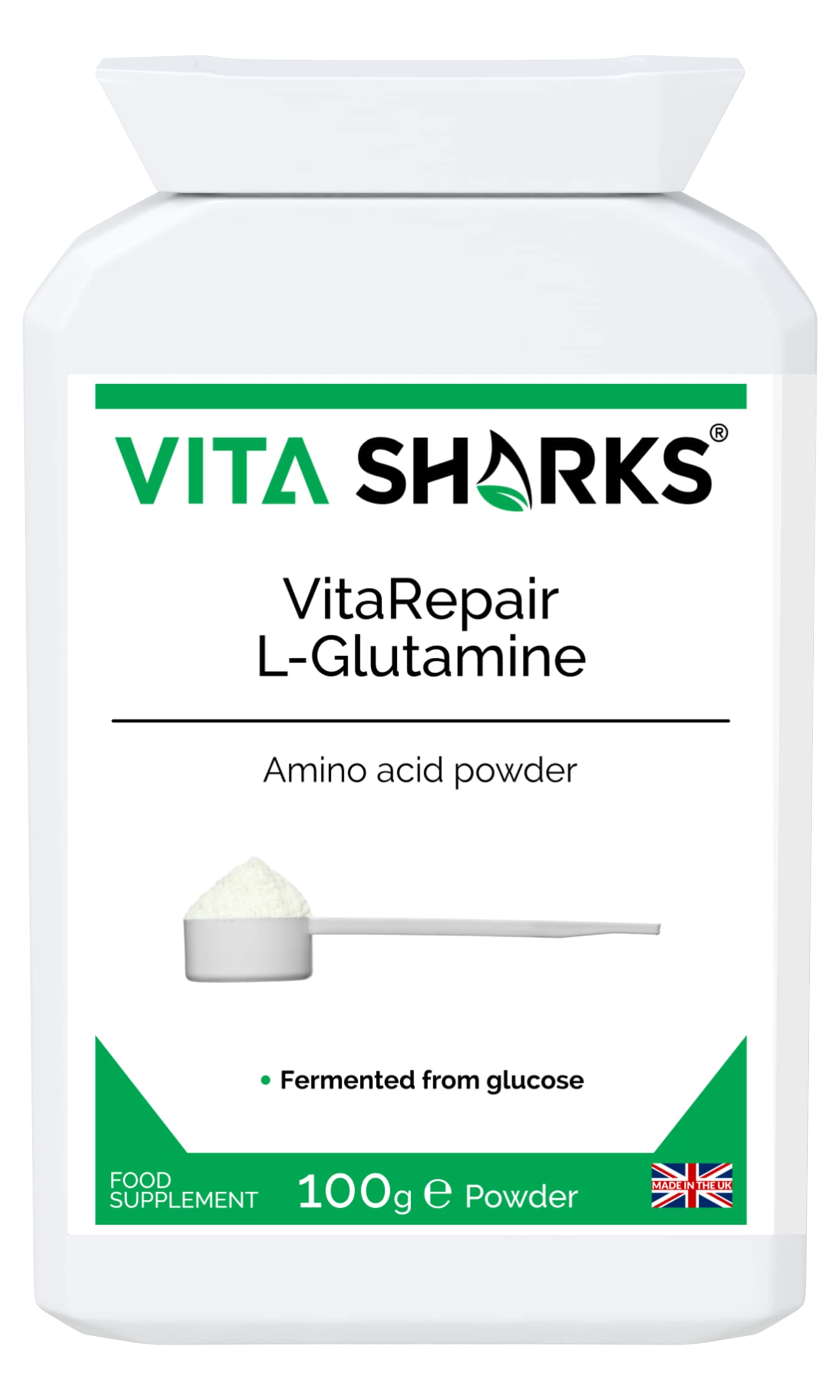 VitaRepair L-Glutamine The High Strength Targeted Release Vegan Amino Acid Powder for Gastrointestinal Integrity, Neurological Activity, Irritated Bowels & Immune Support