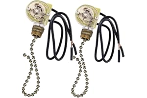 BINOA Ceiling Fan Switch Ceiling Fan Pull Chain Fan Switch, Zing Ear ZE-109 ON-OFF Pull Chain Lamp Switch for Ceiling Fan Lights Bronze 2 PACK