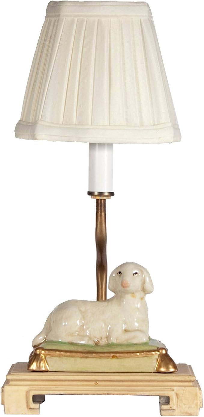 Lamb Porcelain Figurine Accent Table Lamp