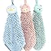 WINGOFFLY 3pcs Absorbent Hand Towel Set Chenille Microfiber Soft Kitcken Wash Towel with Rope Hanging, Pig + Owl + Penguin