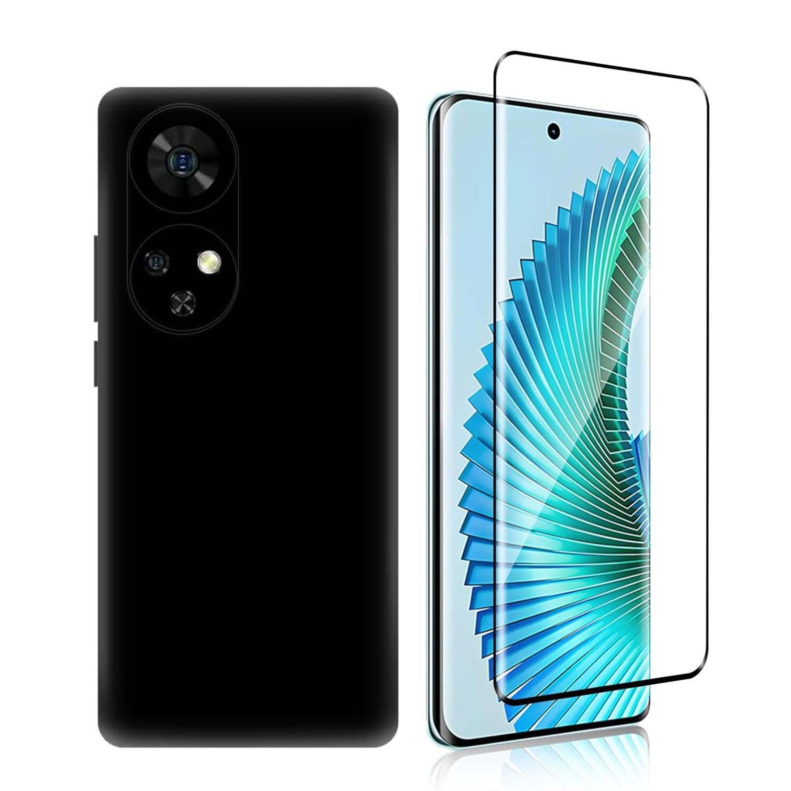 LYZXMY Case for Ulefone Note 17 Pro + 1 x Tempered Film Glass Screen Protector - Black Silicone Soft TPU Cover Shell for Ulefone Note 17 Pro (6.78") — image 1