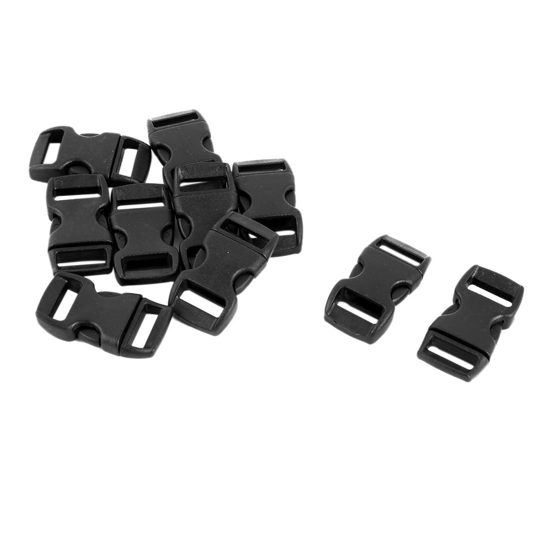 Sourcingmap Plastic Side Quick Release Clasp Buckles 10mm Width Webbing Strap 10pcs Black