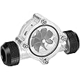 Water Flow Indicator, Water Cooling Flow Meter Indicator 8 Impellers Fan PC Computer Cooling System Revolving Speed Meter for Cooler Chiller G1/4" Fittings(Black)
