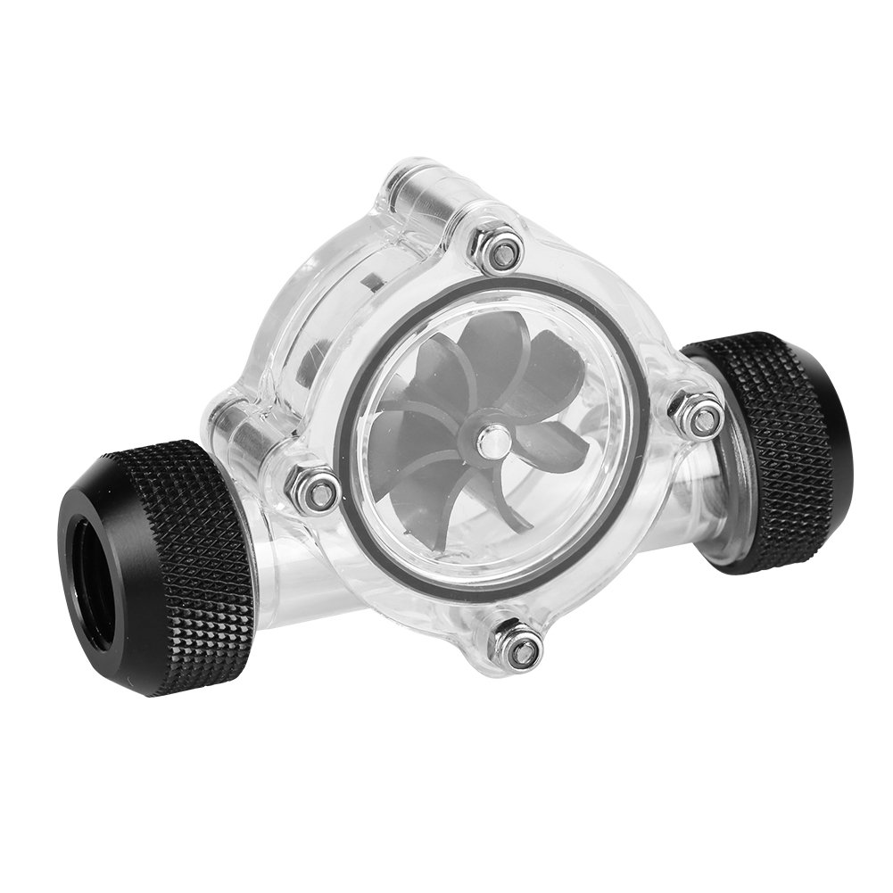 VBESTLIFE G1/4" Thread Port Female to Female Flow Meter Indicator for PC Water Cooling 8 Impellers(White)