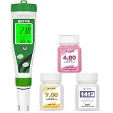 EZTOCH Hydroponic pH EC Meter, Water pH TDS PPM Meter | for Reservoir Nutrient Solution, pH EC Meter for Water Hydroponic DWC System Setup, Measure Conductivity for Aquaponics