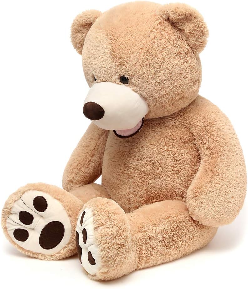 MorisMos Giant Teddy Bear with Big Footprints Plush Stuffed Animals Light Brown 39 inches: Toys & Games