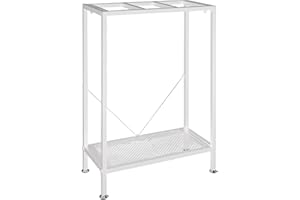 TONGMO Fish Tank Stand: The Perfect 10 Gallon Metal Aquarium Stand Measuring 22.8" W x 10.6" D x 31.3" H to Fit Your Aquatic Display Needs. (10 Gallon-White)