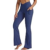 Willit Women's Flare Leggings Crossover Yoga Pants High Waist Bootcut Workout Leggings with Pockets 29" 31"