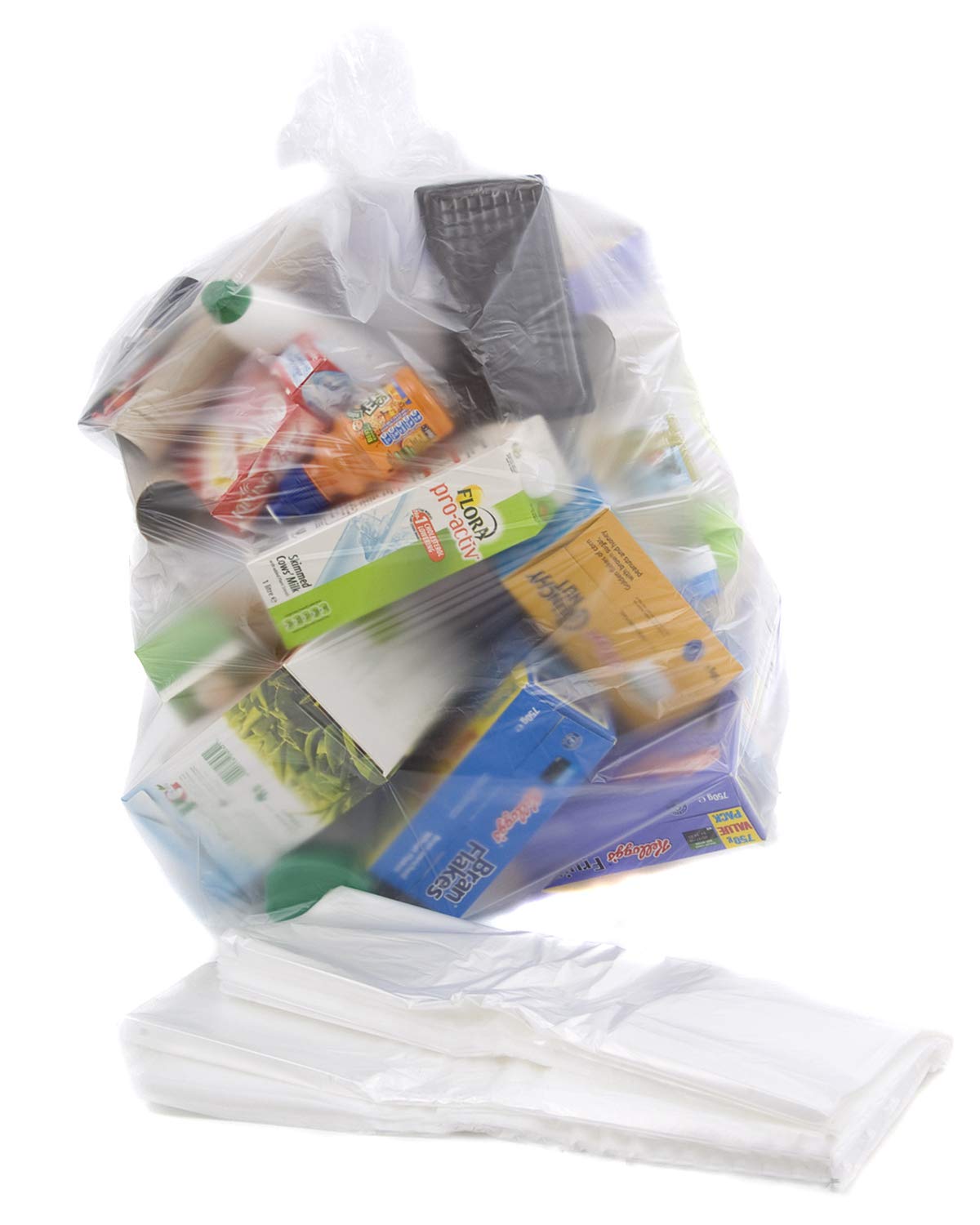 Bag It Plastics Clear High Load Capacity Recycling Bags Sacks Refuse