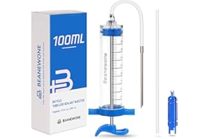 Beanewone Tubeless Sealant Injector, 100ml Tire Sealant Injector for Stans No Tubes Sealant and Other Tubeless Tire Sealant, Comes with Valve Core Remover Tool