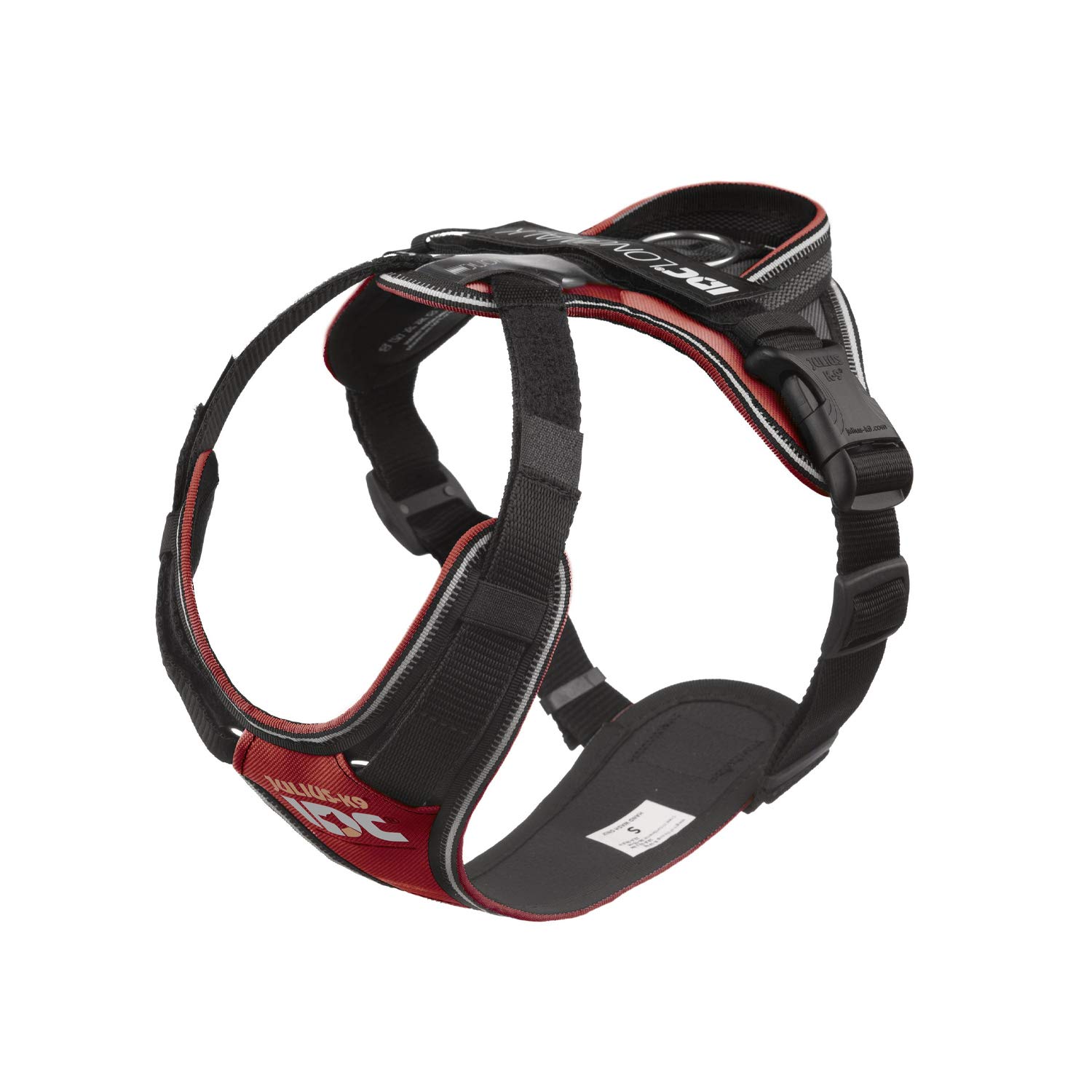 JULIUS-K9 IDC Longwalk Y-Harness, Red-Gray, Size: S