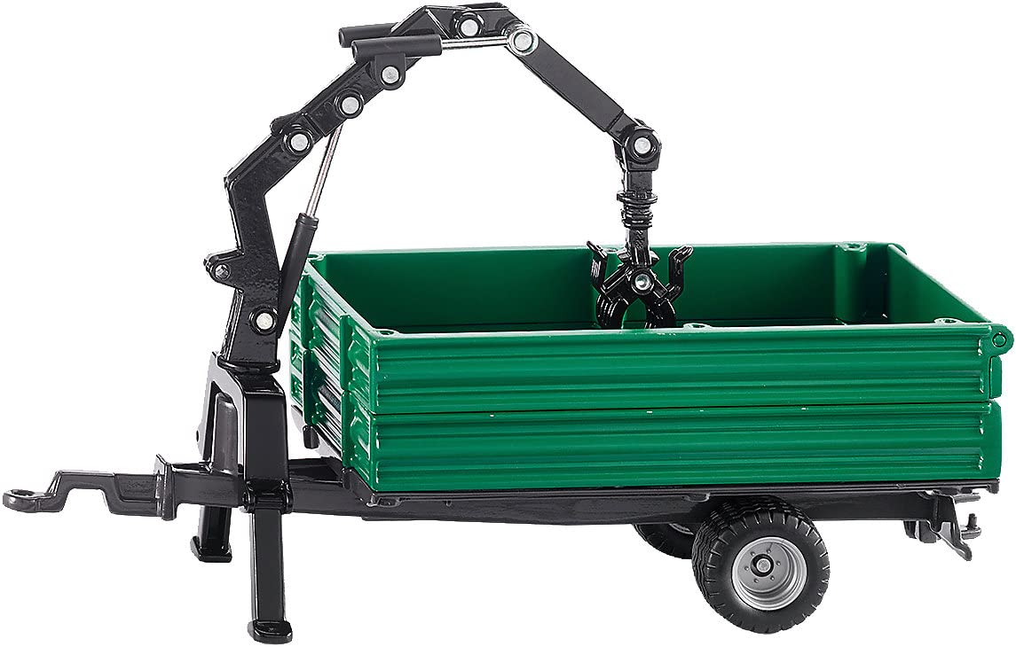 Siku 2896, Oehler Combination Trailer, 1:32, Metal,Plastic, Green, Incl. mounted crane and 3 attachments — image 1