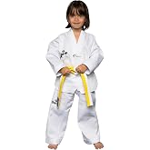 Daedo Taekwondo Beginner Uniform - WT Recognized, International Standards, White V-Neck, Includes Pants &amp; Belt