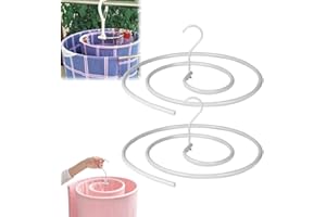 NDFPTU Spiral Drying Rack, Stainless Steel Spiral Drying Mount Laundry, Quilt Blanket Hanger, Space Saving Metal Hangers for Bedspreads Mattresses Sofa Covers Capes for Indoor & Outdoor Use(White,2pcs)