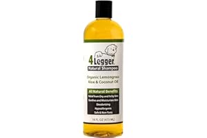 4LEGGER 4-Legger Certified Organic Dog Shampoo - All Natural and Hypoallergenic with Aloe and Lemongrass, Soothing for Normal, Dry, Itchy or Allergy Sensitive Skin - Biodegradable - Made in USA - 16 oz