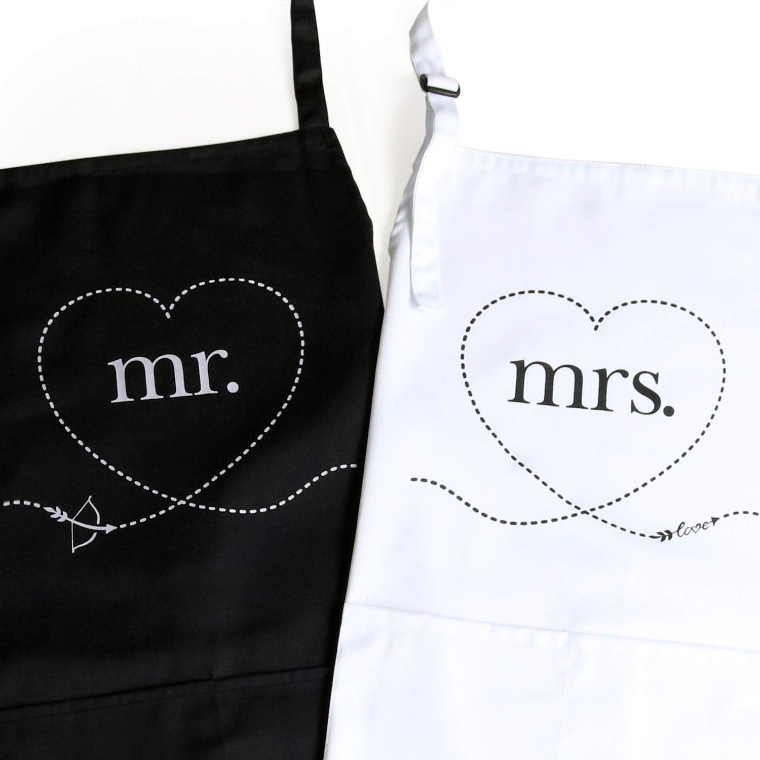 Dossini Wedding Mr & Mrs Apron Set Aprons Gift Set with