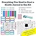 Health and Fitness Journal Supplies Kit - Stickers, Stencils, Washi - Water Tracking, Weight Loss, Habit Trackers, Meal Planning - 29 Piece Accessories Set for Journal Fitness Planners by Sunny Streak