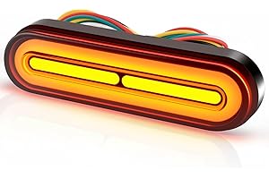 iFunyLED Motorcylce LED Dual Color Tail Light,12V-80V Super Bright for Turn Signal Brake Driving light, Fits for ATV Scooter Bike Truck Trailer and Golf Car (Pack of 1)