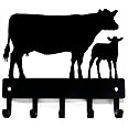 Amazon.com: The Metal Peddler Cow and Calf Cattle Farm Key Rack - Small ...