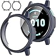 Rc-Z Screen Protector Case for Garmin vívoactive 5, [2-Pack] Hard PC Bumper Full Face Cover Replacement Accessories for Garmin Active 5/Vivoactive 5, Navy Blue