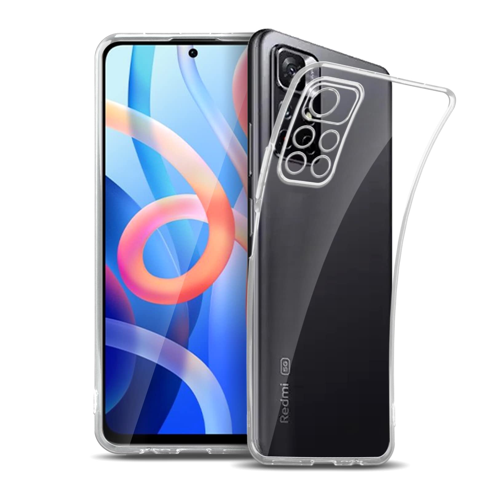 ROVLAK Case for Xiaomi Redmi Note 11 Clear Ultra Slim Case Anti Yellowing Soft TPU Silicone Anti-Fingerprint Cover+Shockproof Case Full Body Protection for Xiaomi Redmi Note 11 Smartphone