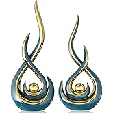 Teal Modern Abstract Art Home Decor Accent,Contemporary Statues Coffee Table Decor for Living Room,Table Centerpieces for Dining Room,Ceramic Sculptures Knick Knacks for TV Stand Show Piece (Green)