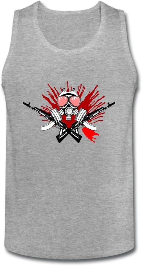 Malcobess Men's Gas Mask Gun And Blood Sleeveless Tank Top XXL