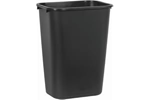 Rubbermaid Commercial Products Deskside Wastebasket/Trash Can, 10.25-Gallon/41-Quart, Black, Plastic, Garbage Can for Home/Of
