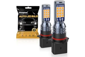 NHHEO PSX26W 12278 LED Fog Light Bulbs, 6000K Amber 24SMD 3030 Chips High Bright Fog Lamp/DRL Replacement H28W PWY26W(2pcs)