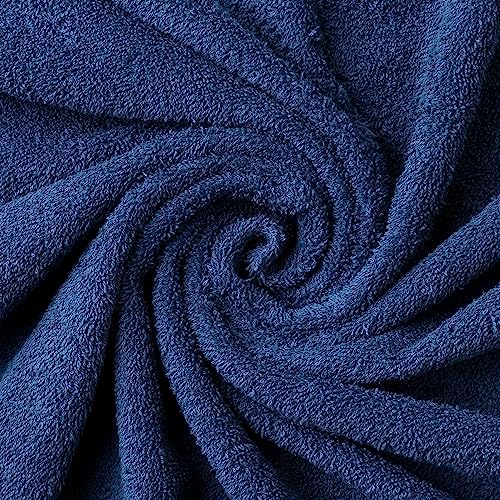 2 große Badetücher, 100% Baumwolle, 550 g/m², extra weich, sehr saugfähig und schnell trocknend, Maße 100 x 150 cm, Marineblau