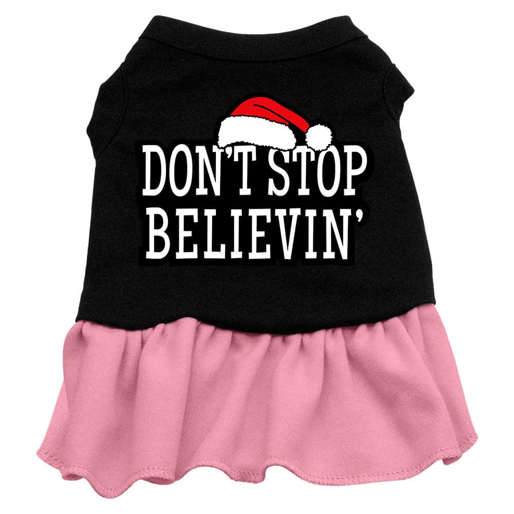 Mirage Don't Stop Believing Screen Print Dress, XX-Large, Black/Pink