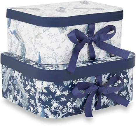 Amazon Laura Ashley ローラアシュレイ ベルヴェデール ピーコック 収納ボックス ２個セット Belvedere 並行輸入品 収納用品 オンライン通販