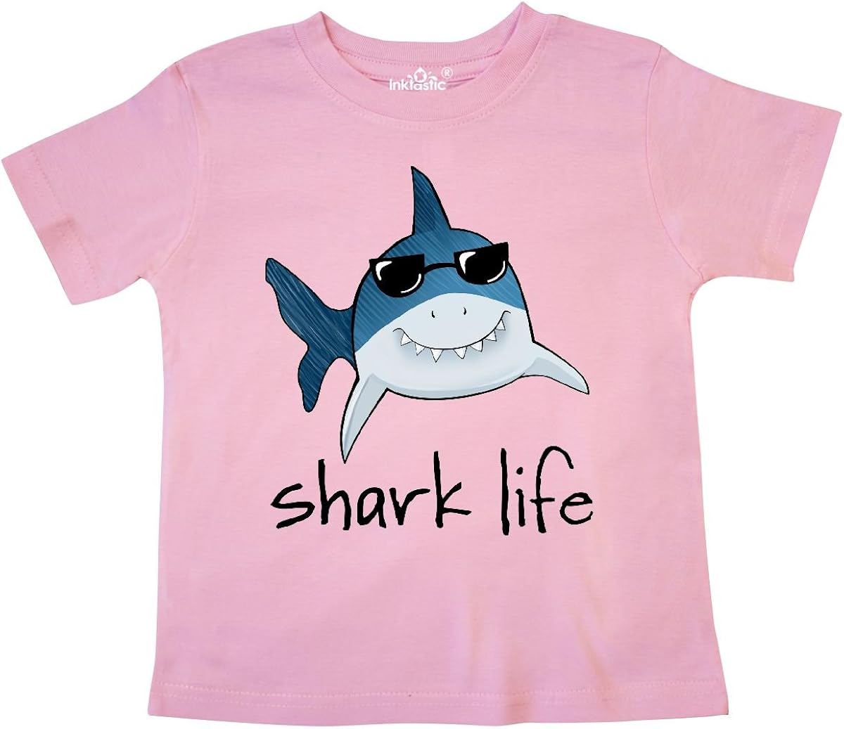 inktastic Shark Life Fun Shark with Sunglasses Toddler T-Shirt