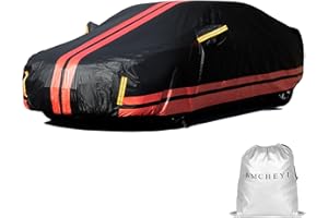 WMCHEYI Car Covers for Automobiles,6 Layers Car Cover Waterproof All Weather, Outdoor Car Cover Sun UV Rain Snow Wind Protection, Red Full Exterior Cover Fit for 196"(196 * 74 * 59 inch) Sedan