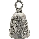 Guardian Bell Old Glory Bell Good Luck Bell w/Keyring & Black Velvet Gift Bag | Motorcycle Bell | Lead-Free Pewter | Good Luck Gift to Friends & Family | Bike Bell | Made in USA