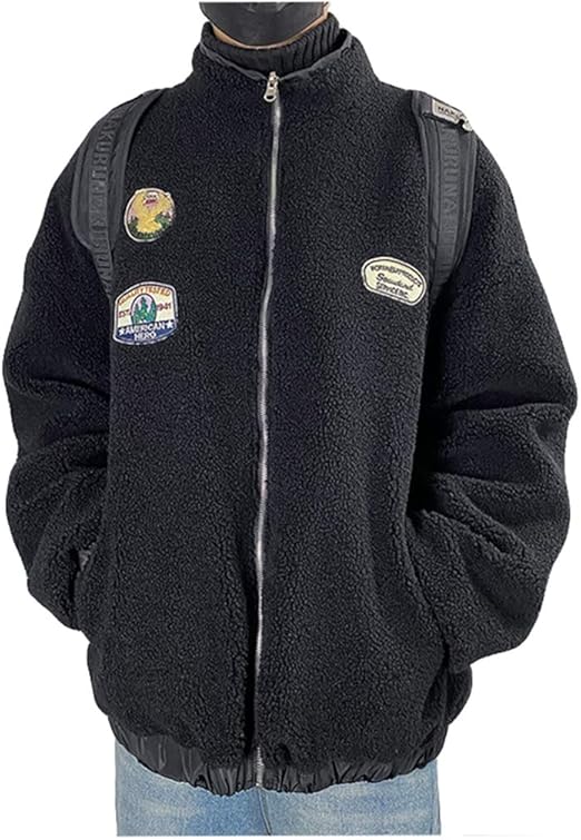 Amazon Ptorボアジャケット メンズ リバーシブル ブルゾン 冬 フリースジャケット ジップアップ 厚手 暖かい もこもこ 防寒 ゆったり ボアブルゾン 両面着 おしゃれ 男女兼用 コート ジャケット 通販
