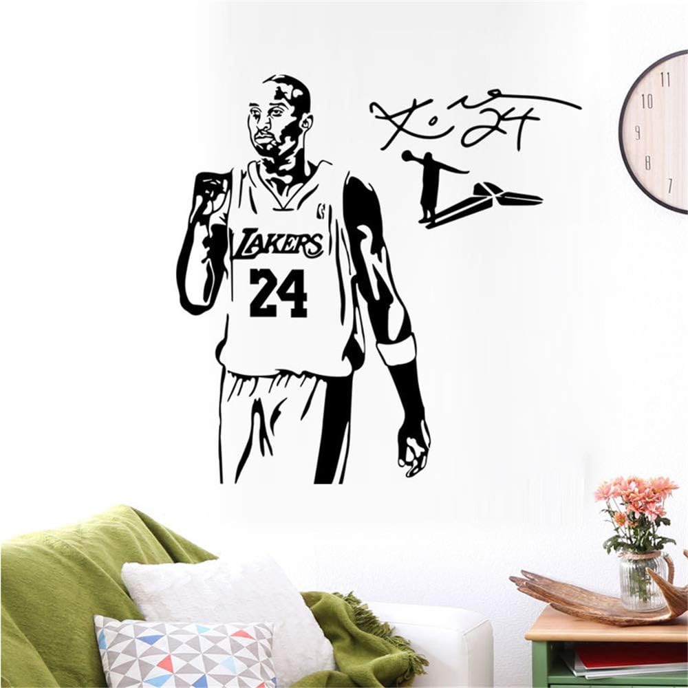 Kobe Bryant Wall Decal Lakers Kobe Bryant Wall Art Sticker NBA Basketball Poster Graphic Decal Decor School Dorm Living Room Bedroom Home Mural Stencil