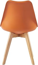 mcc direct Set of 4 Dining Chairs with Wooden Legs Orange Cushions view 5